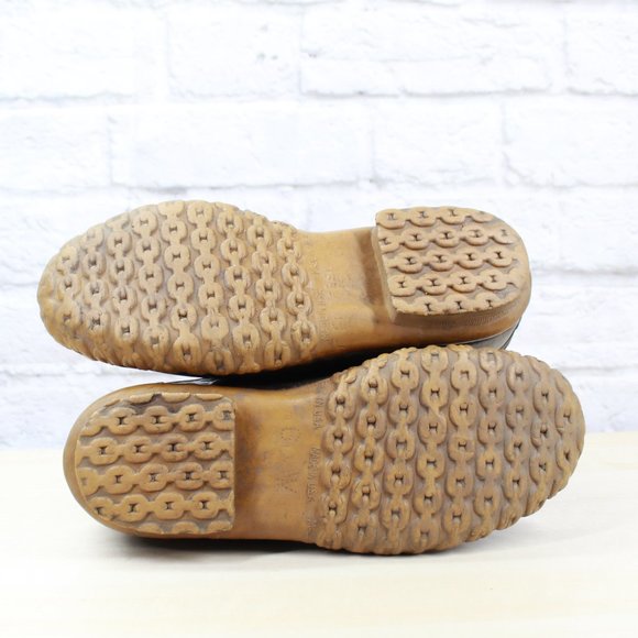 Vintage LL Bean Unlined Brown Leather Lace-up Duck Ankle Boots Size 6 M - Picture 9 of 9